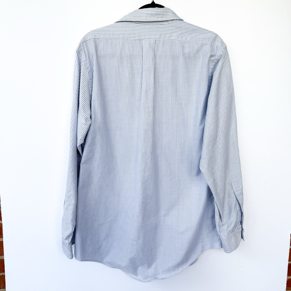 Brooks Brothers Blue White Striped 100% Cotton Button Down Shirt - Picture 6 of 8